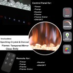 Pemanas Ruangan Listrik Terpasang 60 Inci dengan Api LED